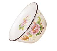 OKUMEYR Stackable Enamel Mixing Bowl 20Cm Food-Grade Basin for Dough Making and Food Storage in Home Kitchen