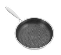 OKUMEYR Stainless Steel Honeycomb Frying Pan Non-Stick Coating Ergonomic Handle for Everyday Cooking Gas Stoves for BBQ Steaks and Vegetables