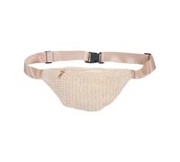 OKUMEYR Summer Chest Bag Mini Waist Bag Imitation Straw Woven Cross-Body Pouch for Hiking Shopping and Daily Use Elegant Design Beige