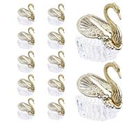OKUMEYR Swan Boxes with European Style in Golden Colour 12pcs Multi-purpose Container Tray for Wedding Favour Display for Wedding Parties and Projects