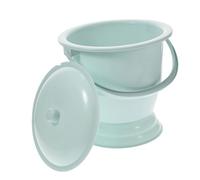 OKUMEYR Thickened Plastic Urinal Bucket with Lid and Handle, Nighttime Spittoon for Adults, Portable Chamber Pot for Home Use, Blue, 1pcs