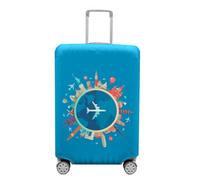 OKUMEYR Travel Luggage Suitcase with Two Side Zipper and Elliptical Opening Protector Cover Made of Polyester and Spandex for Holiday Travel Easy to Find at The Airport