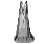 OKUMEYR Tulle Wedding Shawl with Lace Pattern Black Mesh Bridal Cape Elegant Romantic Wrap for Brides Bridesmaids Outdoor Ceremonies Versatile Warm Cover-up Complementing Various Dress