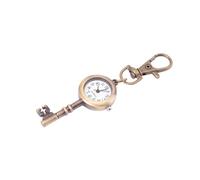 OKUMEYR Vintage Retro Keychain Pocket Watch with Antique Brass Finish, Creative Key-Shaped Timepiece for Men and Women, Portable Clothes Decoration Watch for Daily Use