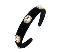 OKUMEYR Vintage Rhinestone Hair Band Wedding Accessory with Comfortable Padding and Alloy Velour Material, Classic Elegant Headband that Does Not Cause Headaches, for Bridal or Special