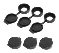 OKUMEYR Waterproof Cam Lock Dust Covers for Distribution Cabinets, Oval Hole Door Lock Protection Caps, Black Plastic Waterproof Panel Covers for Outdoor Electrical Boxes, 6pcs (18x16mm