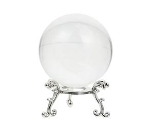 OKUMEYR White Crystal Mythical Serpent Ball Desktop Ornament with Base, Creative Elegant Serpent Craft Decorative Crystal Ball Decor for Living Room Daily Scene Layout