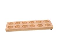 OKUMEYR Wooden Egg Holder Double Row Egg Storage Tray with Break Design for Kitchen and Refrigerator
