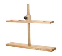 OKUMEYR Wooden Lab Funnel Holder Stand Adjustable Height Natural Solid Wood Rack for Chemistry Classroom Experiments Secure Support for Funnels