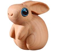 OKUMEYR Wooden Rabbit Charm Keychain Pendant for Bag and Phone | Retro Simple Design, Khaki Wooden Finish, Hanging Accessory for Car, Office, Backpack Use