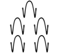 OKUMEYR Yoga Mat Holder Hooks Wall-Mounted Multi-Functional 5pcs with Construction, Stylish Black Storage Rack for Yoga Mats and Towels, for Home Gym Organization