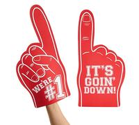 Okuna Outpost Foam Finger for Sporting Events We're 1 It's Going Down (Red 2 Pack)