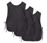 Okuna Outpost Universal Cobbler Apron, 3-Pack of Unisex Smocks with 2 Pockets, Black, 48 x 71 cm Each