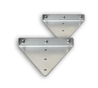 Okunaii Invisible Scaffold Board Shelf Brackets - Galvanised Steel Finish - Pair of Wall-Mount Shelf Supports - Heavy-Duty UK Made - for 19mm+ Thick Wood
