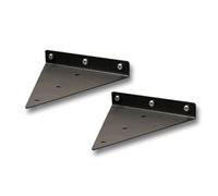 Okunaii Invisible Scaffold Board Shelf Brackets - Textured Black Finish - Pair of Wall Mount Supports - Heavy-Duty UK Steel - for 19mm+ Rustic Wood Shelving