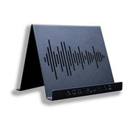 OKUNAII™ "Now Playing Vinyl Record Stand - Textured Black Metal Sleeve Display - 160 x 125 x 130mm - Powder-Coated Galvanised Steel - UK Made