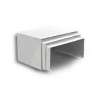 OKUNAII Trio of Nesting & Stackable Kitchen Shelf, Cupboard & Spice Rack Organisers - White Powder-Coat Finish - Set of 3 Freestanding Steel Storage Racks for Kitchens, Pantries & Cupboards - UK Made