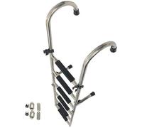 OKUOKA 6 Steps Pontoon Boat Folding Ladder, Stainless Steel Marine Ladders Stern Mount with Wide Anti-Slip Treads & Load 200kg