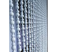 OKUOKA White Beaded Door Curtains for Doorways Wood Bead String Curtain for Room Dividers Handmade Home Living Room Hanging Decoration -21/23/27/25/29/33 Strands (Size : 21 Strands-0.6x0.
