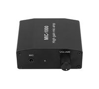 Okuyonic Microphone Amplifier, Portable Mic Amp 3.5mm Interface Good Sensitivity DC 5V 1000 Times Amplification ALC Automatic Level Control for Stereo, Mini Voice Amplifier for Teachers, Singing