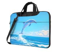 OKVBNUYT Cute Dolphins Stylish Laptop Bag – Full-Side Print, 600d Polyester Oxford & Soft Fabric Lining For Ultimate Protection And Versatility