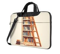 OKVBNUYT The Bookshelf In The Library Stylish Laptop Bag – Full-Side Print, 600d Polyester Oxford & Soft Fabric Lining For Ultimate Protection And Versatility