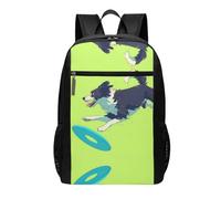 OKVBNUYT The Dog That Picks Up Frisbees 17 Inch Backpack â€“ Large Capacity Durable Polyester School Backpack With Full-Print Design, Ideal For Outdoor, Travel & Daily Use