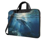 OKVBNUYT Whales In The Sea Stylish Laptop Bag – Full-Side Print, 600d Polyester Oxford & Soft Fabric Lining For Ultimate Protection And Versatility