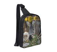 OKVBNUYT Zebra Chest Bag Dual Pocket – Stylish Waterproof Oxford Fabric Crossbody Bag With Full-Print Front Panel, Perfect For Outdoor & Daily Use (70-120cm Adjustable Strap)