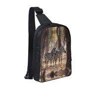 OKVBNUYT Zebra Chest Bag Dual Pocket – Stylish Waterproof Oxford Fabric Crossbody Bag With Full-Print Front Panel, Perfect For Outdoor & Daily Use (70-120cm Adjustable Strap)