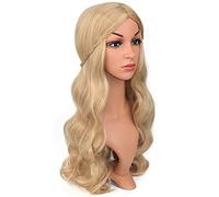 OKVGO Women's Long Curly Blonde Wigs for Fancy Dress Cosplay Costume Party Ladies with Wig Cap