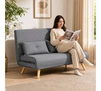 okwish 2-Seater Sofa Bed with Click-Clack Mechanism Grey okwish Grey