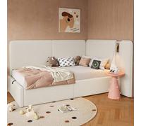 okwish Bed Frame 3ft Single with storage beige bouclé okwish Beige Single