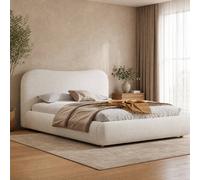 okwish Bed Frame 5ft King with upholstered white boucle okwish White King