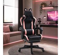 okwish Office Chair Adjustable Height with Footrest Black okwish Black