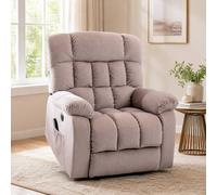 okwish Sofa with Lift, Heat & Massage in Beige Fabric okwish Beige