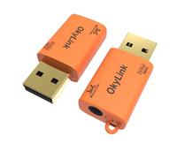 OkyLink USB to 3.5mm Audio Aux Adapter, External Sound Card, TRRS 4-Pole, Realtek ALC Chip, Hi-Res 96kHz, Plug and Play, Compatible with PS5/PS4, Windows, Mac