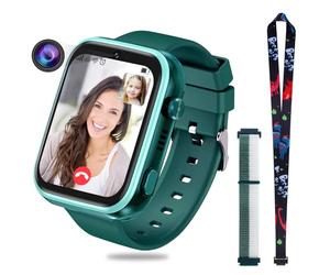 OKYUK 4G Smartwatch for Kids, GPS Tracker, Multiple Desktop Styles to Choose From, Two-Way Calls, Image Competence, SOS, Wi-Fi, Waterproof Touch Screen for 4-12 Boys and Girls (T45 Green)