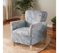 OKYUK Banquet Armchair Slipcovers Printed Chair Slipcovers with Arms 1-Piece Stretch Chair Covers for Living Room Anti Slip Soft Armchair Slipcover Kids Pets Friendly Furniture Protector (Gray leaves)