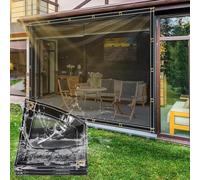 OKYUK Black Clear Tarpaulin Waterproof Heavy Duty, Sunshade Waterproof Clear PVC Tarp, Protects UV, Tear, Hot Cold Weather, for Garden Patio Gazebo, Canopy Outdoor, With 10m Ties (3m x 4m)