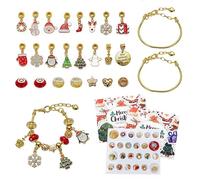 OKYUK Christmas Jewelry Blind Box, Girls Christmas Jewelry DIY Set, DIY Handmade Beaded Girl Gift Box Set Creative Gift Blind Box, Red Christmas Blind Box (Gold)