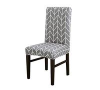 Okyuk Dining Chair Covers Set of 4, Stretch Dining Chair Protective Printed Slipcovers, Elastic Removable Washable Chair Protector Seat Covers for Dining Room Banquet Party Home Decor