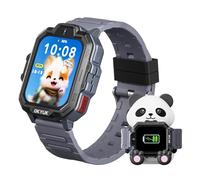 OKYUK T17 4G Kids Smart Watch, kids watch GPS Tracker with SOS Function, Video Call/Phone Call/Voice Chat/SMS, Pedometer, Class Mode, Camera, Puzzle Games, Kids Smartwatch for Boys Girls (Gray)
