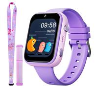 OKYUK T45 4G Children's Smartwatch With Sim Card, GPS Tracker, Video Calls, SOS, Camera, Pedometer for Boys and Girls Aged 3-12 (Purple)