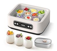 OKYUK Yogurt Maker with 1.6L 304 Stainless Steel Inner Pot and 9 Portable Cups, 4-in-1 Yogurt Machine with PTC Function and Timer for Homemade Yogurt/Natto/Rice Wine/Fermentation