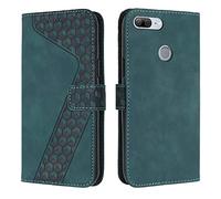OKZone Compatible With Huawei Honor 9 Lite/P Smart 2018/Enjoy 7S Case, Wallet Case PU Premium Leather with Card holder Slots Magnetic Shockproof Protect Flip Cover Bookstyle Phone Cases Cover (Green)