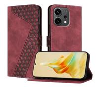 OKZone Compatible With Oppo Reno 14 5G Case, Wallet Case PU Leather with Card holder Magnetic Shockproof Protect Flip Cover Bookstyle Phone Cases Cover (Red)