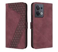 OKZone Compatible With OPPO Reno 8 5G Case, Wallet Case PU Premium Leather with Card holder Slots Magnetic Shockproof Protect Flip Cover Bookstyle Phone Cases Cover for OPPO Reno 8 5G (Red)