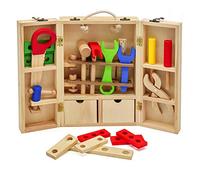ol Set Toys Kit for Kids,Montessori Wooden Tool Box with Tools,Pretend Play Toy,Educational Role Play Toys Gifts for Toddlers Boys Girls 4 5 6 Year Old Birthday Presents
