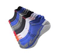 OLA Men's Running Trainer Socks, 6 Pairs Anti-Blister Cushioned Socks, Breathable Cotton Ankle Socks, Sports Short Socks for Walking, Hiking, Cycling